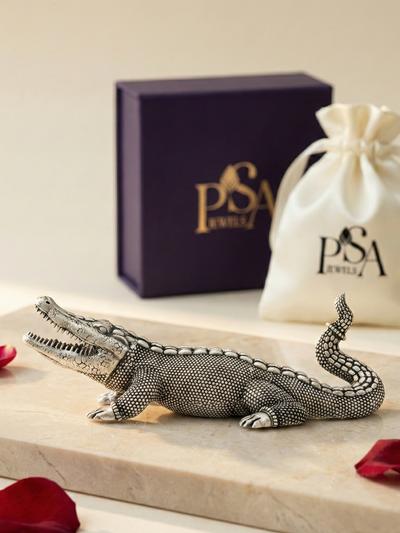 Pure Silver Crocodile Idol