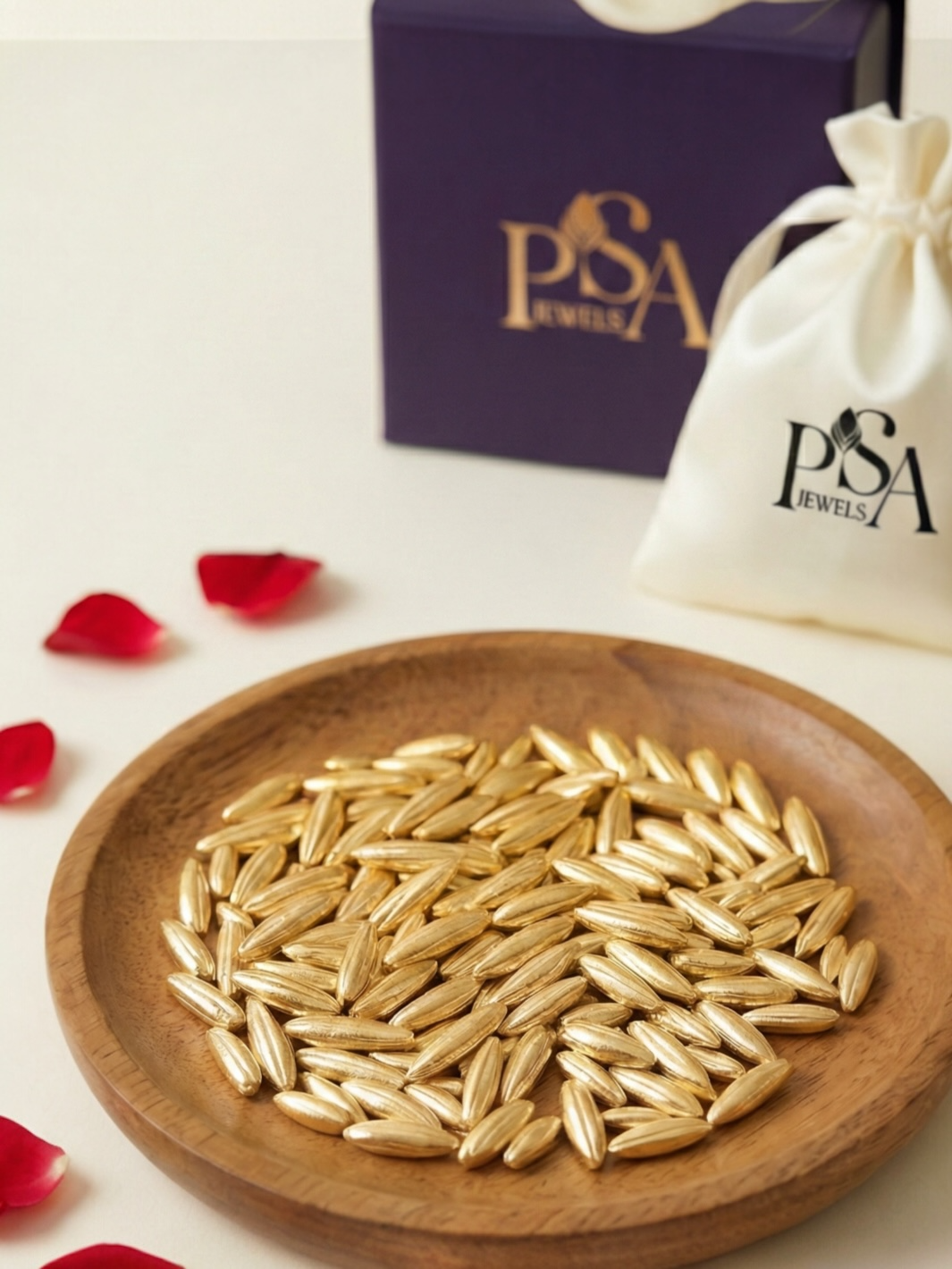 Pure Silver Golden Color Rice/ Akshat