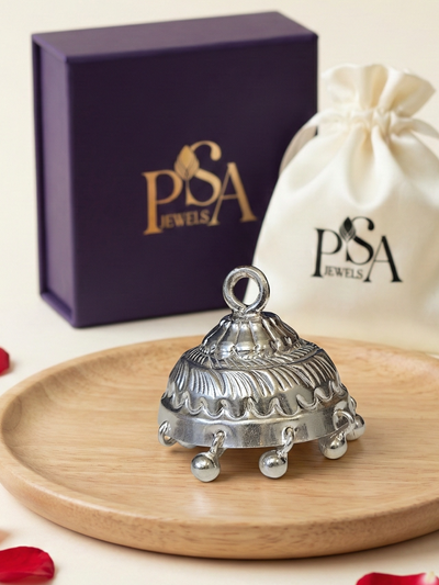Pure Silver Antique Chatr with ghungroo