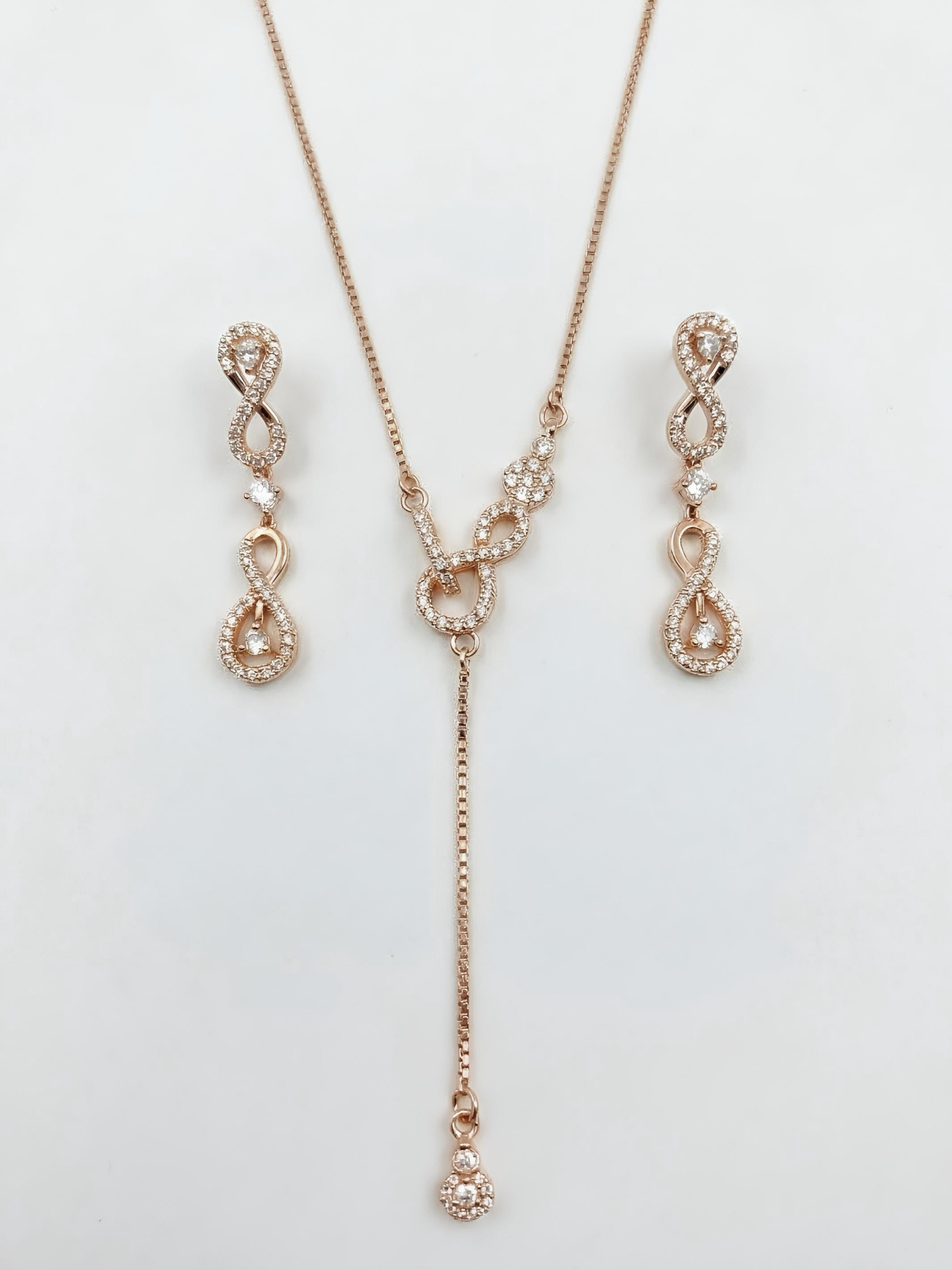 Infinite Elegance Rose Gold-Plated Sterling Silver Pendant set