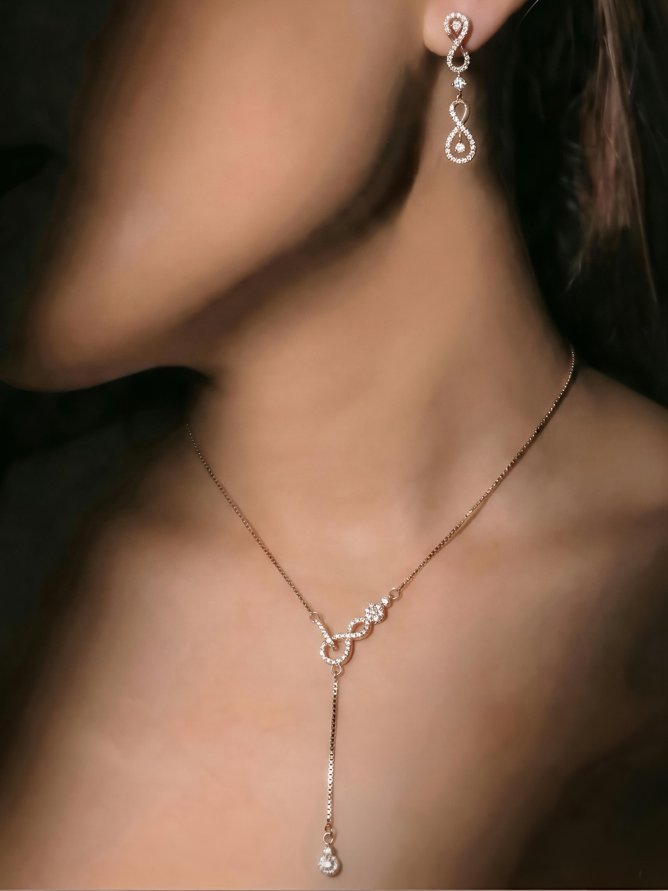 Infinite Elegance Rose Gold-Plated Sterling Silver Pendant set