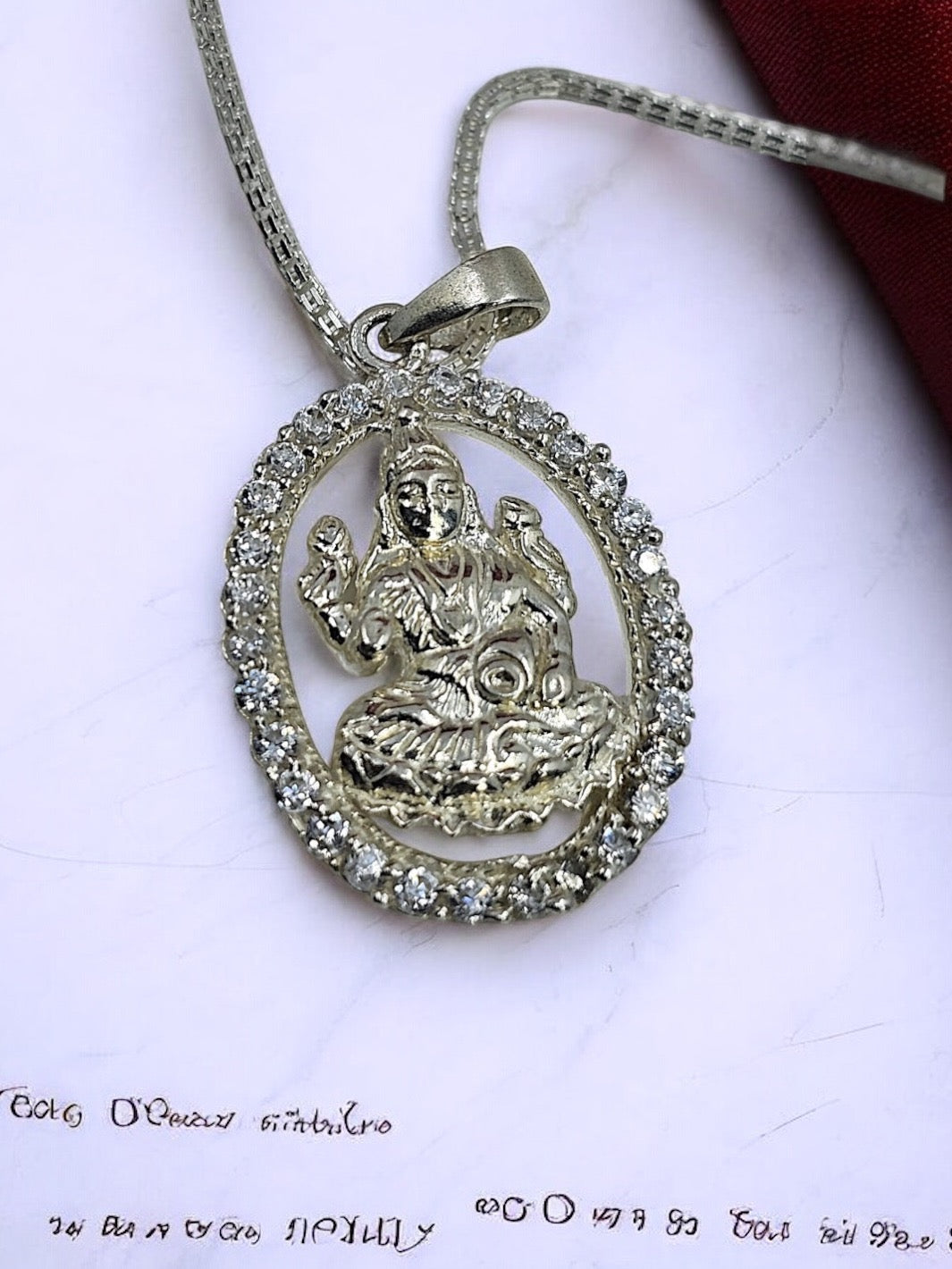 Maha Laxmi ji Silver Pendant with chain - PSA Jewels