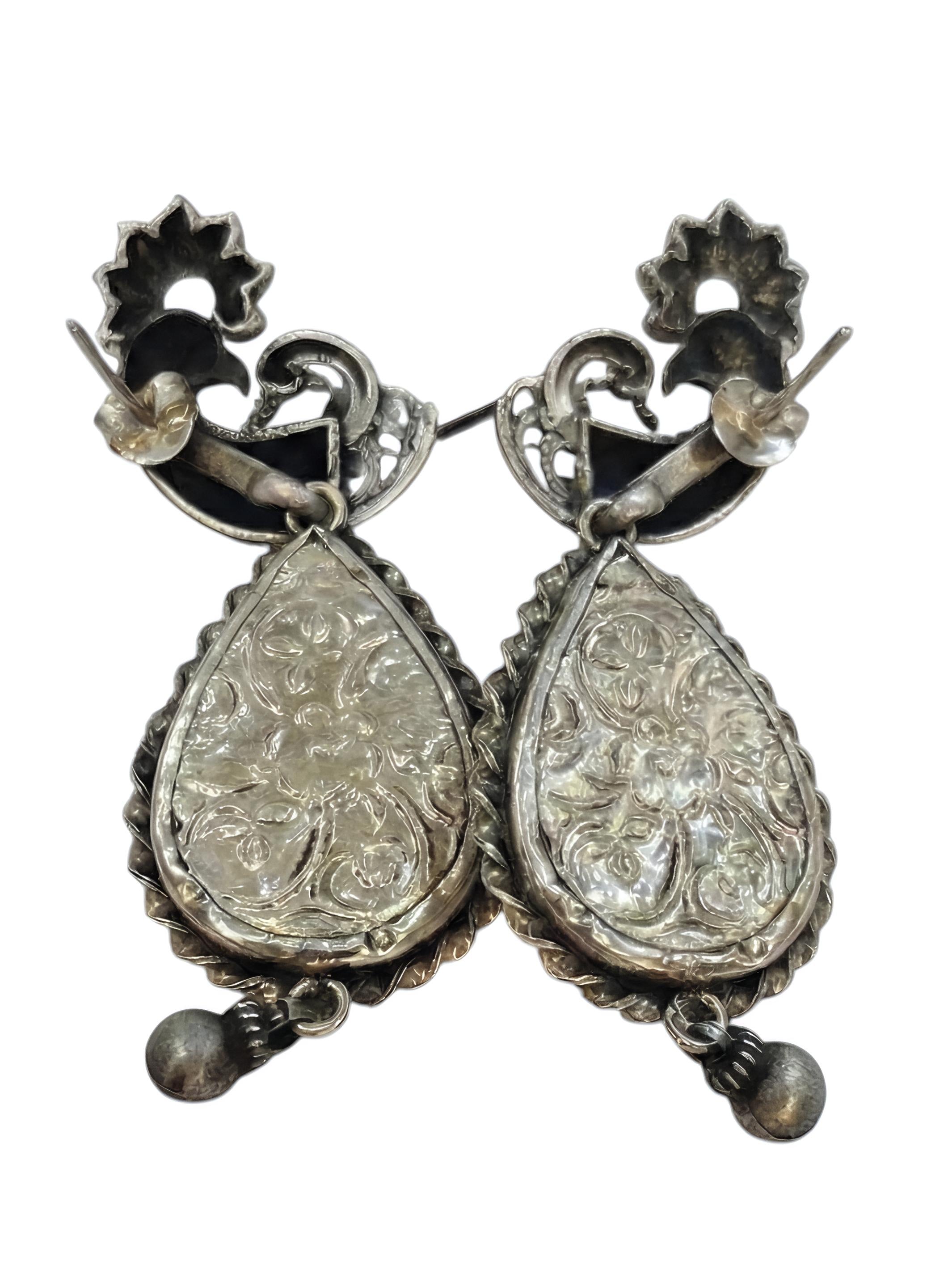 Peacock Pure Silver Handpainted Earring
