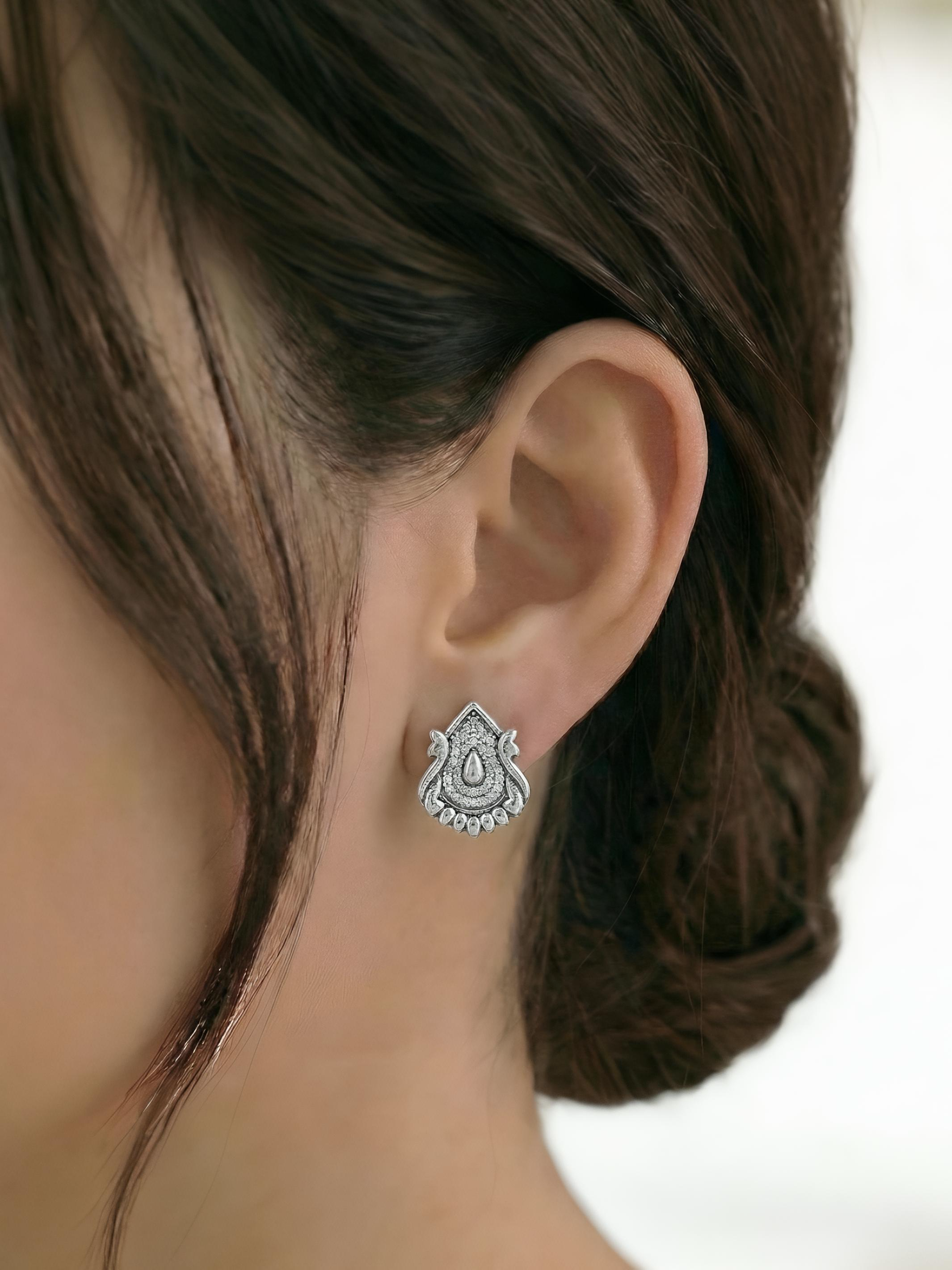 Mystic Paisley Pure Silver Studs
