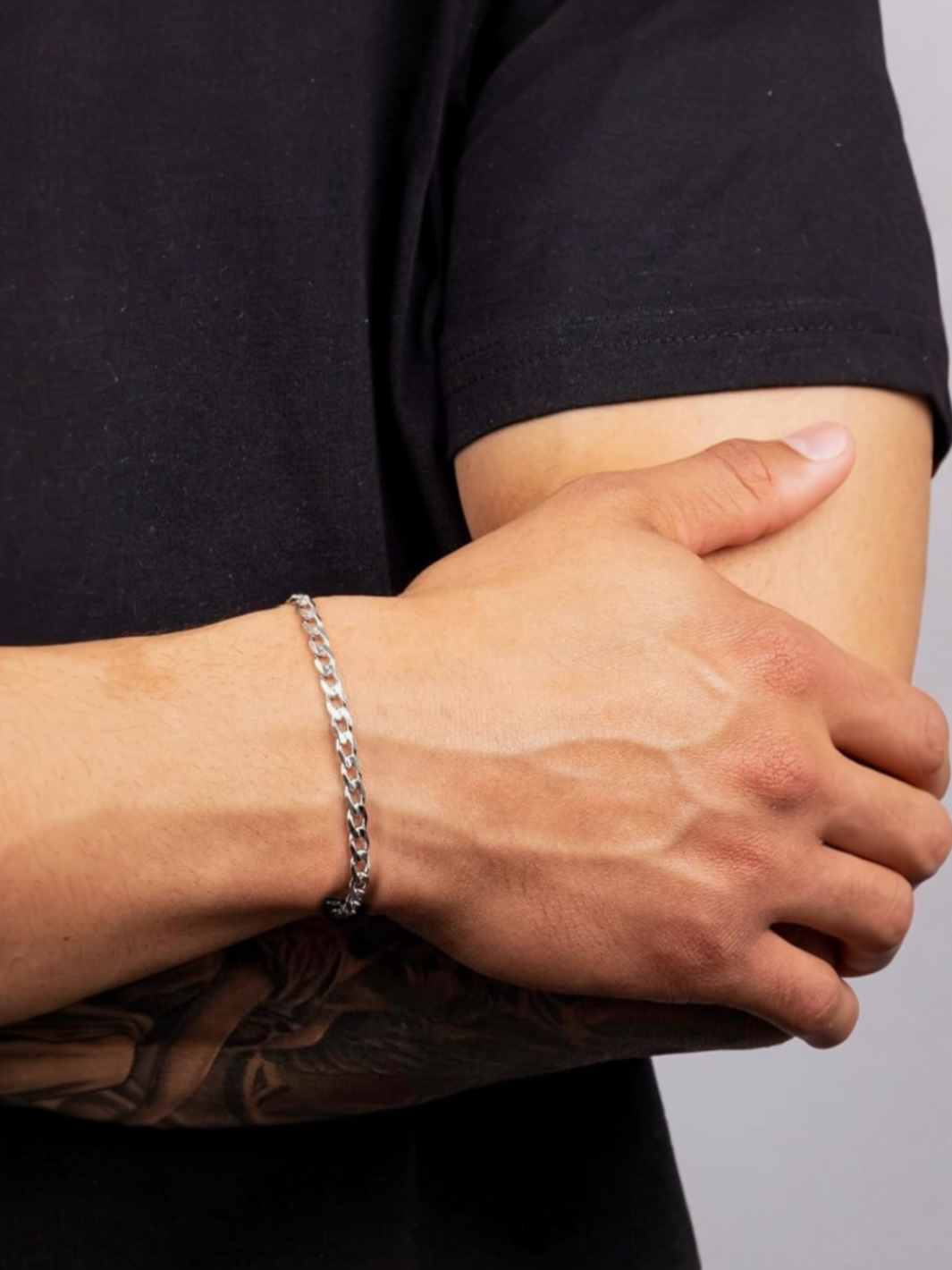 Pure Silver Curb Solid Diamond Cut Cuban Link Bracelet for Men