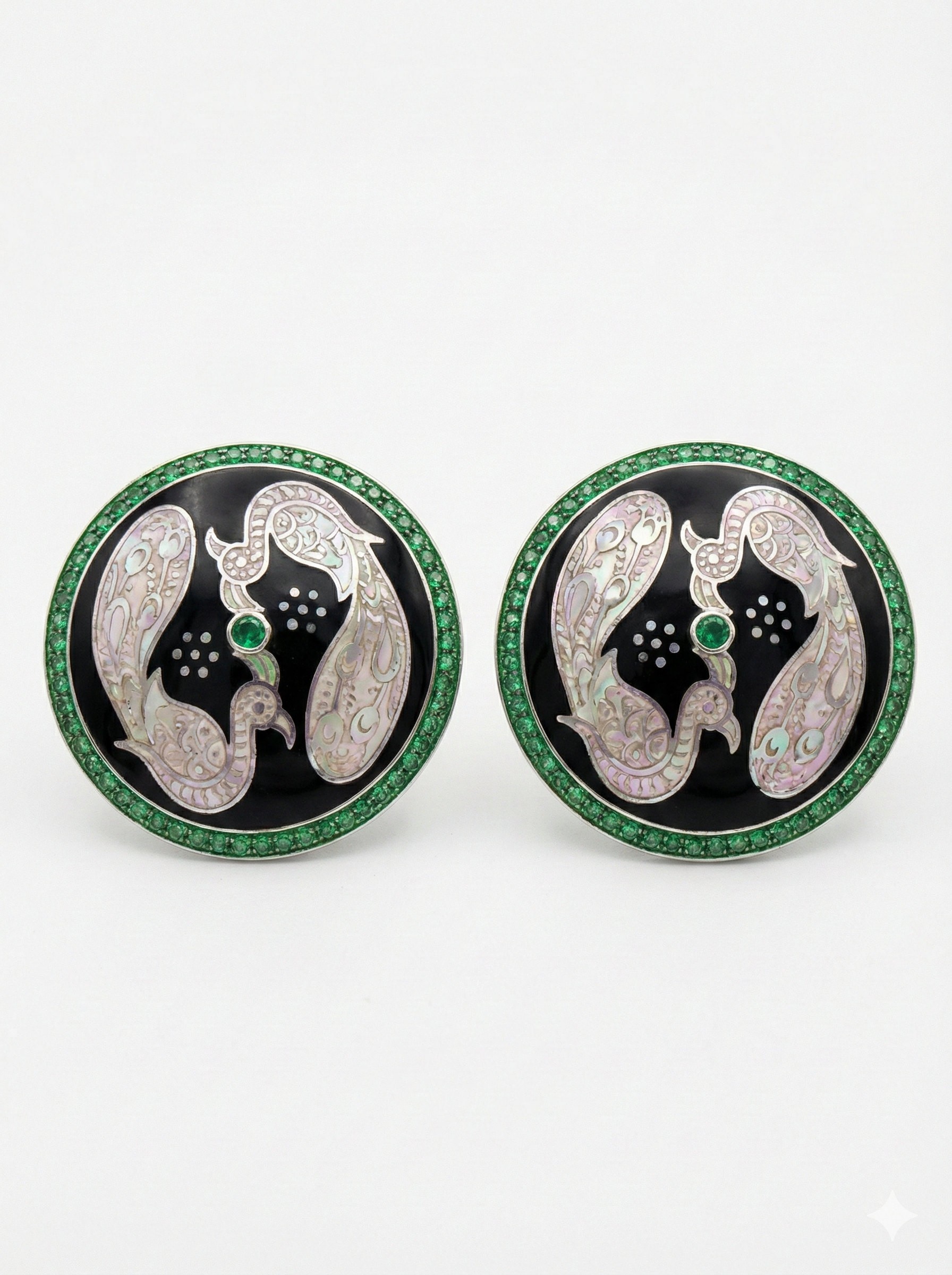 The Hamsini Enamel Chakra Pure Silver Studs