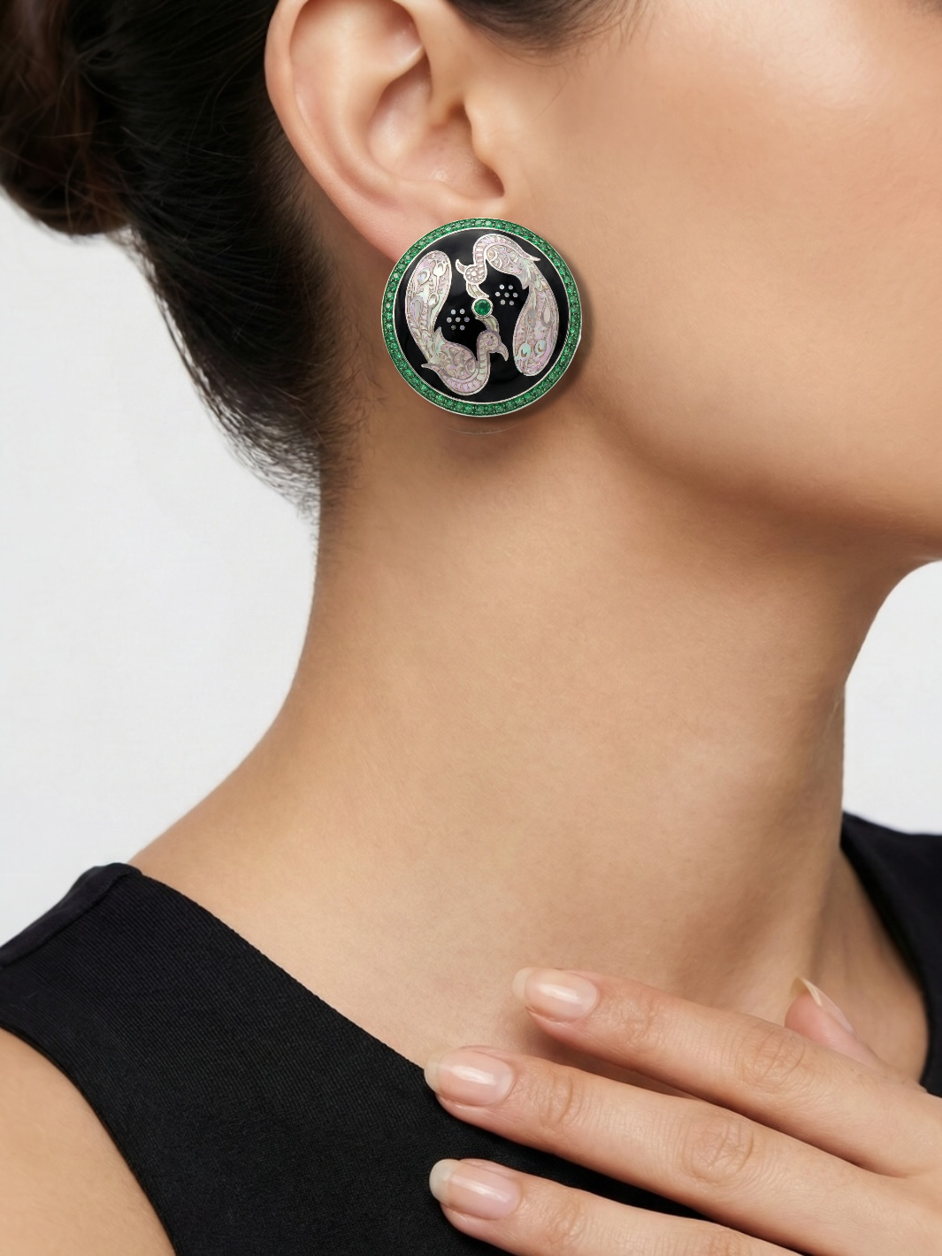 The Hamsini Enamel Chakra Pure Silver Studs