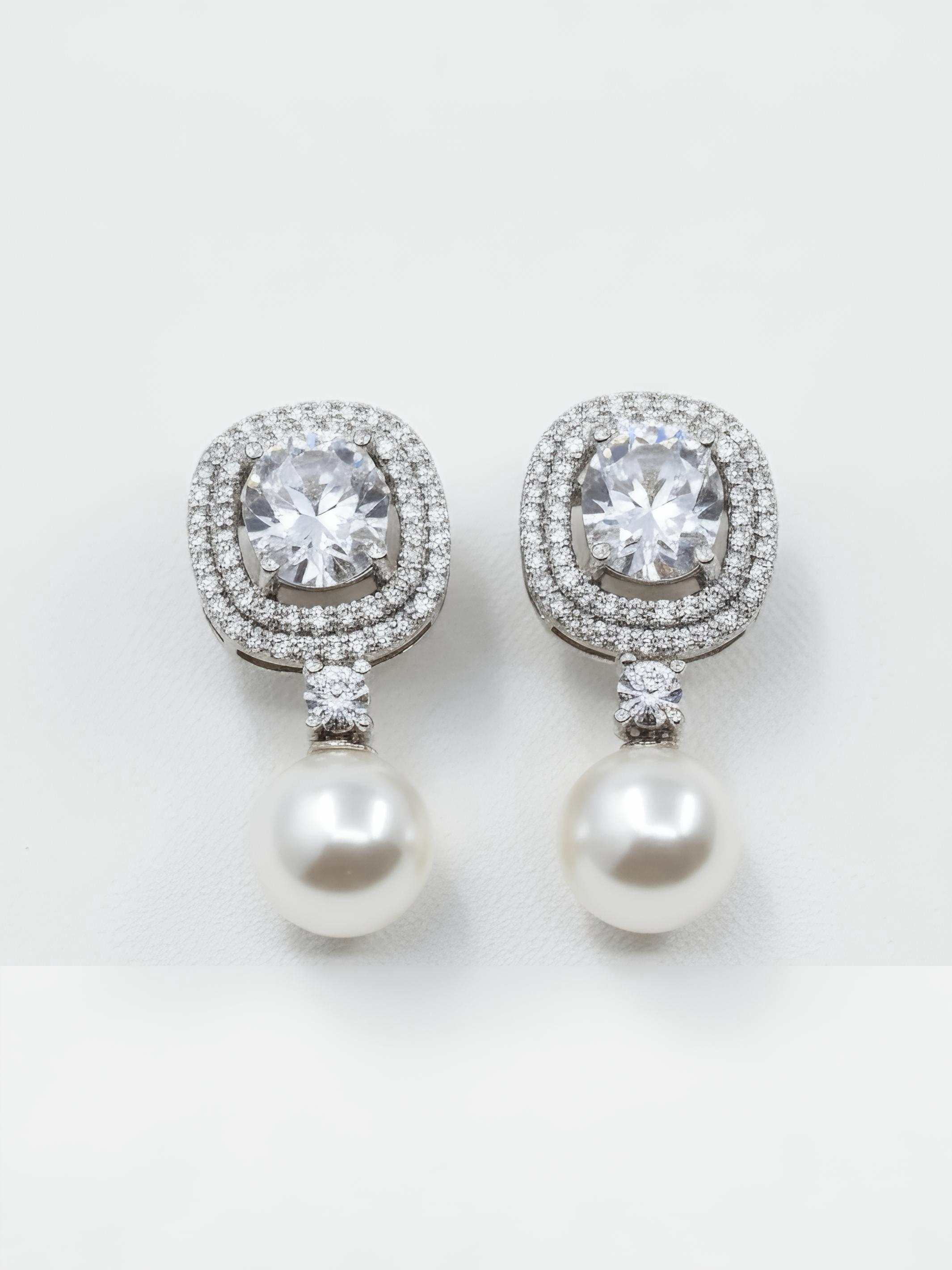 Pearl  Pure Silver Earring