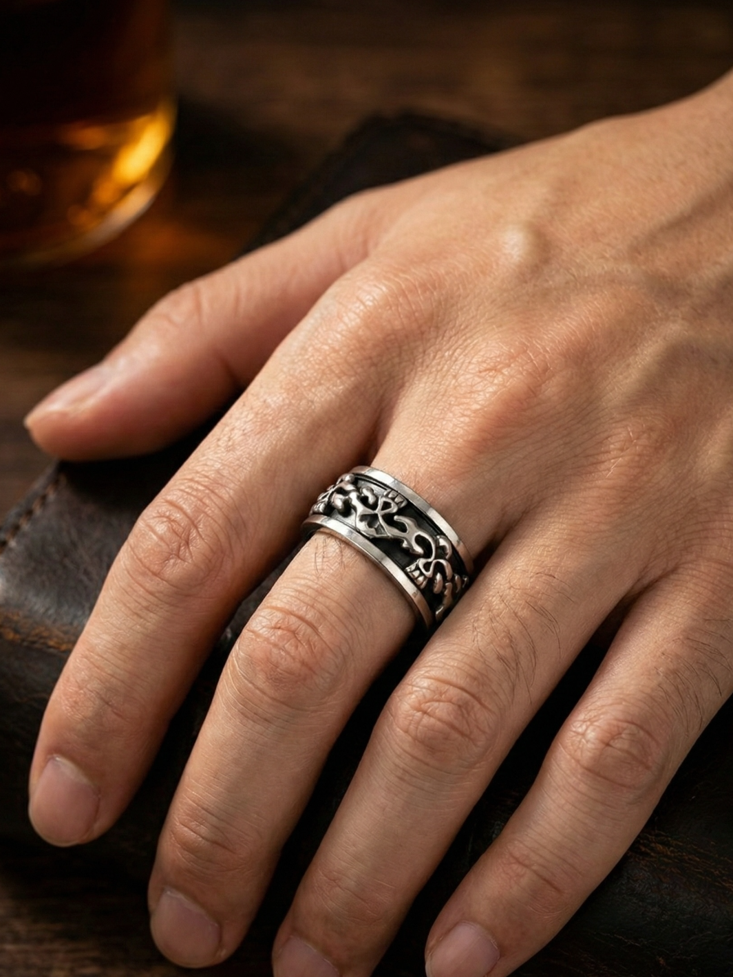 Pure Silver Men's Skull Band