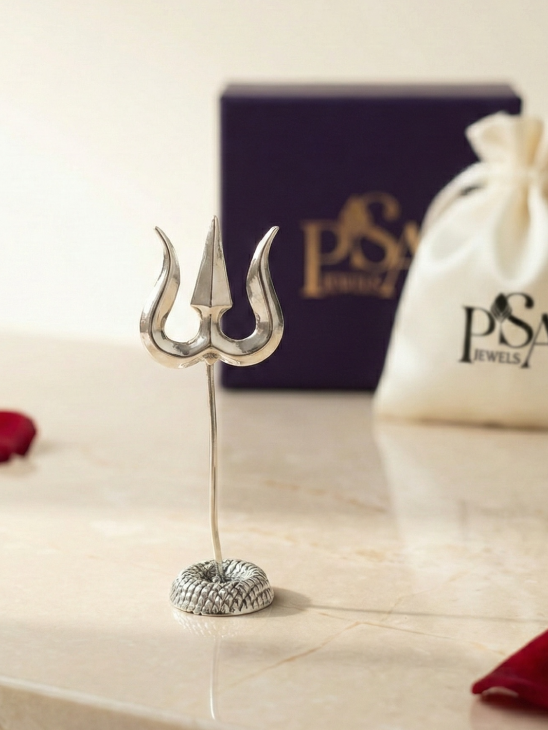 Pure Silver Antique Finish Trishul