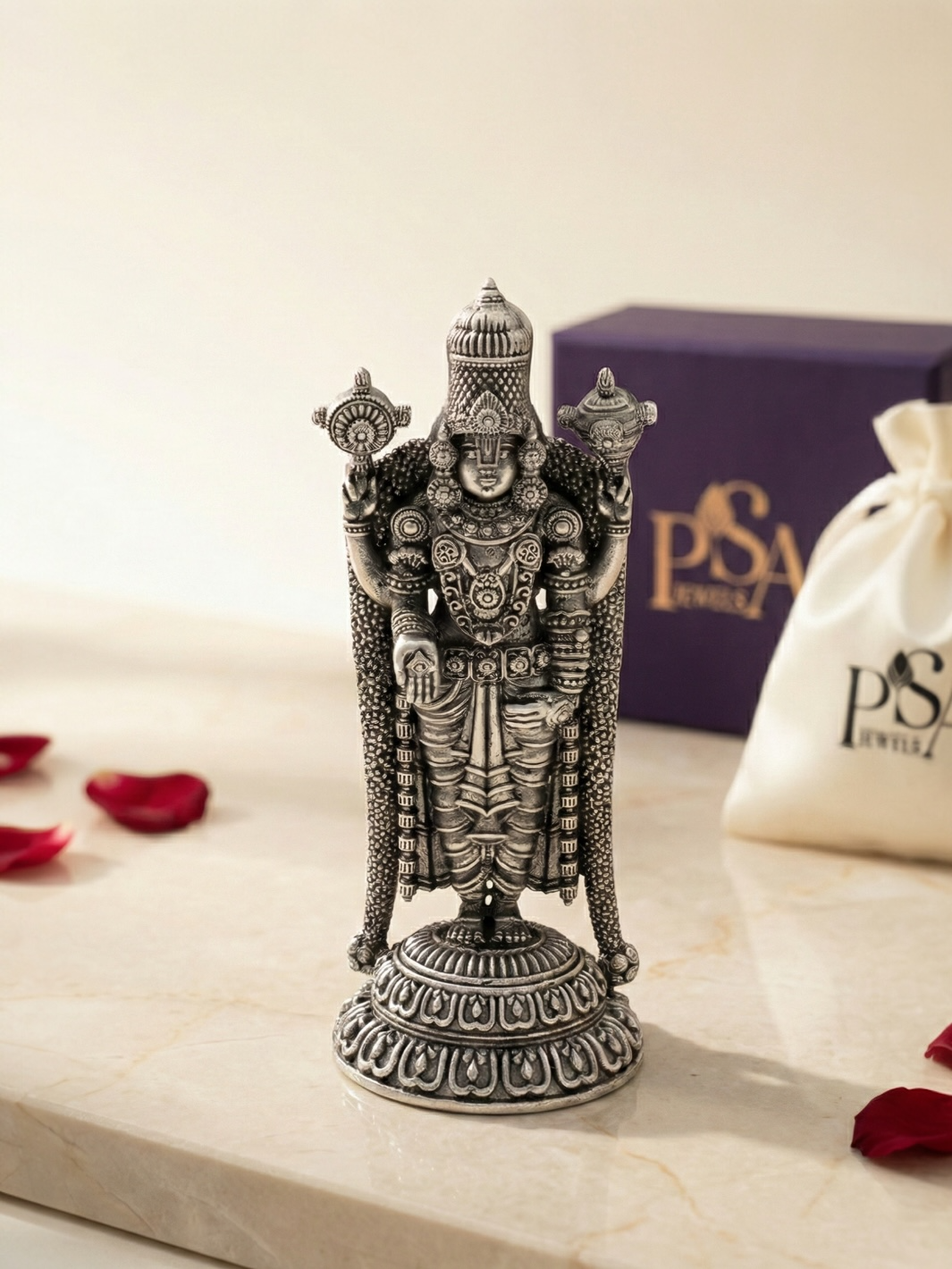 Pure Silver Antique Small Danda Balaji Idol
