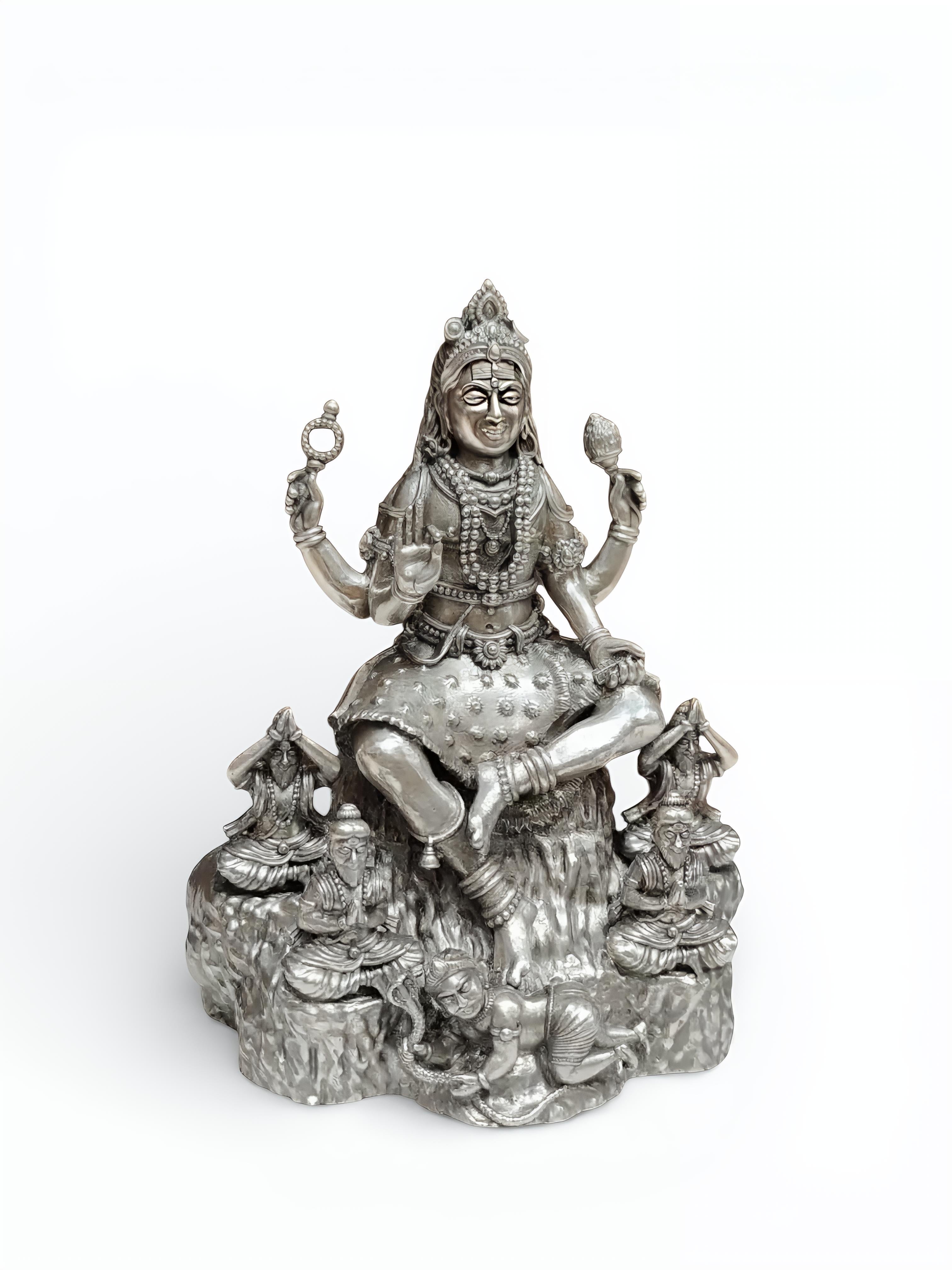 Dakshinamurthy Pure Antique Silver Idol