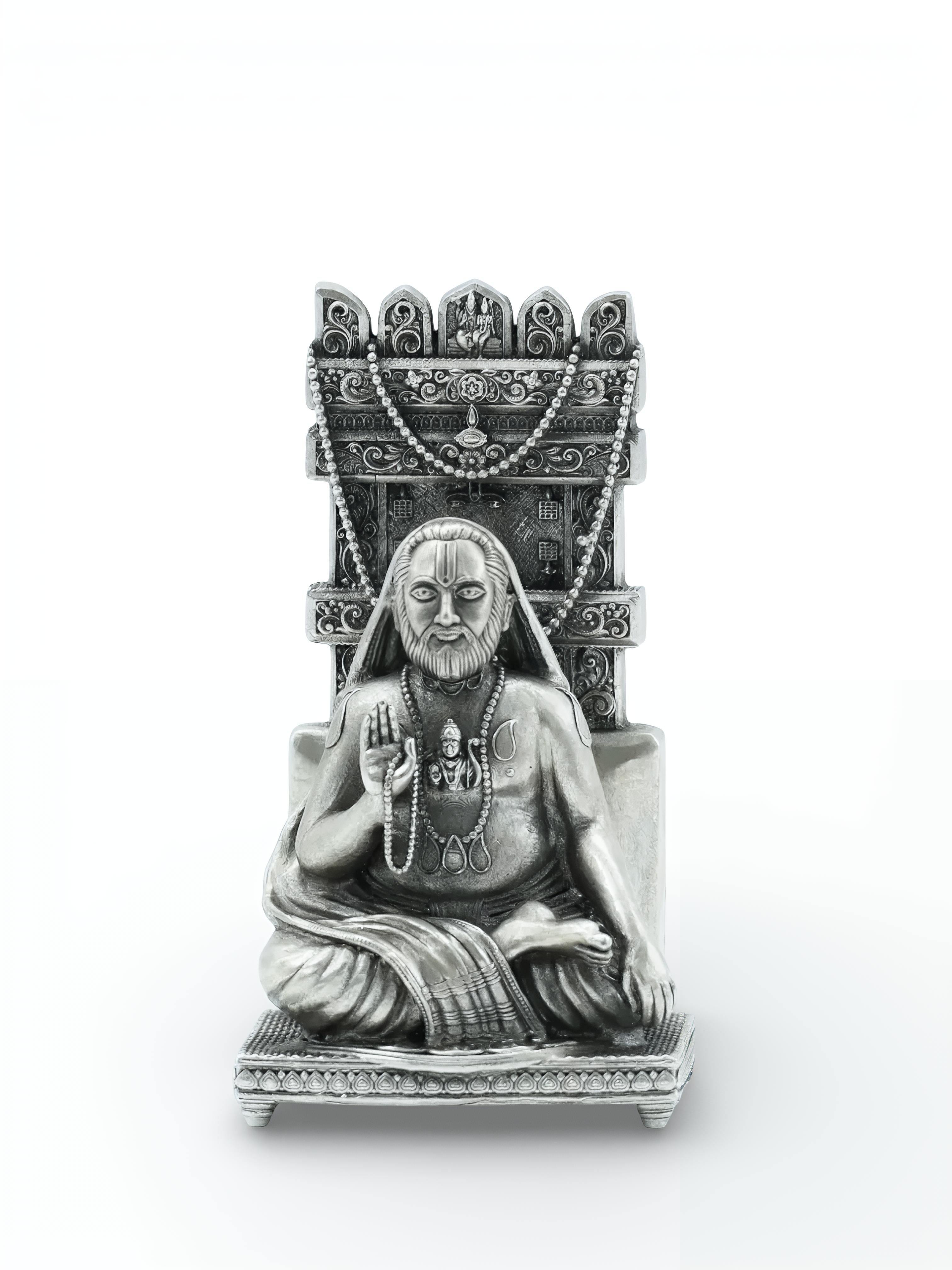 Pure Silver Antique Raghavendra Swamy Idol