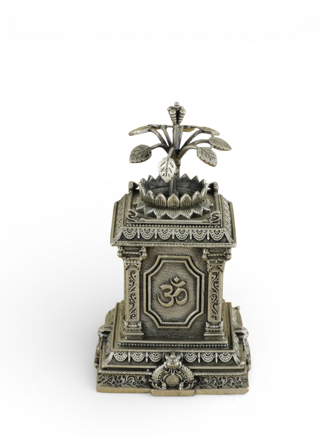 Pure Silver Antique Mini Tulsi Plant/Basil Rosary Plant