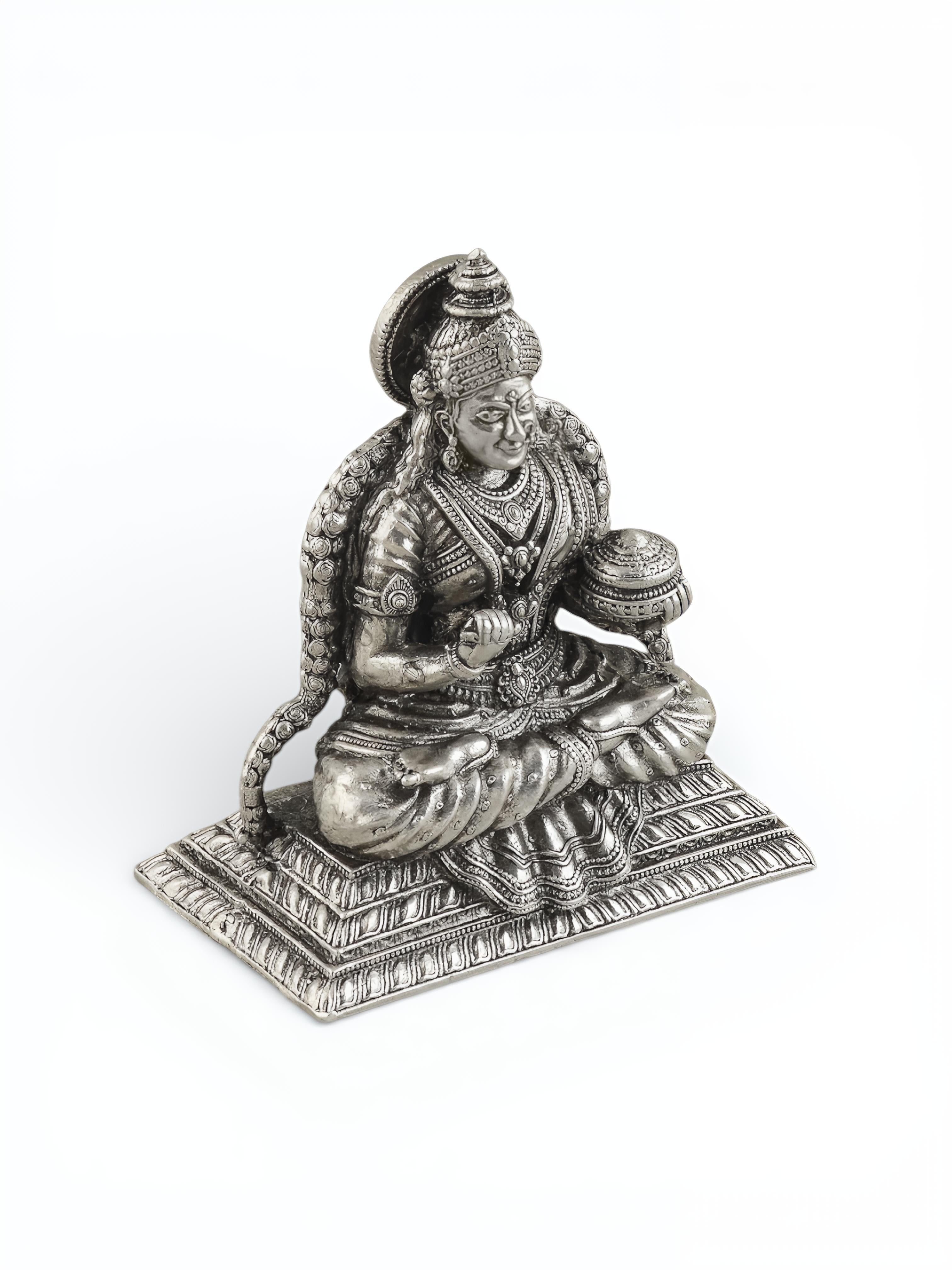 Pure Antique Finish Silver Annapurna Devi Idol