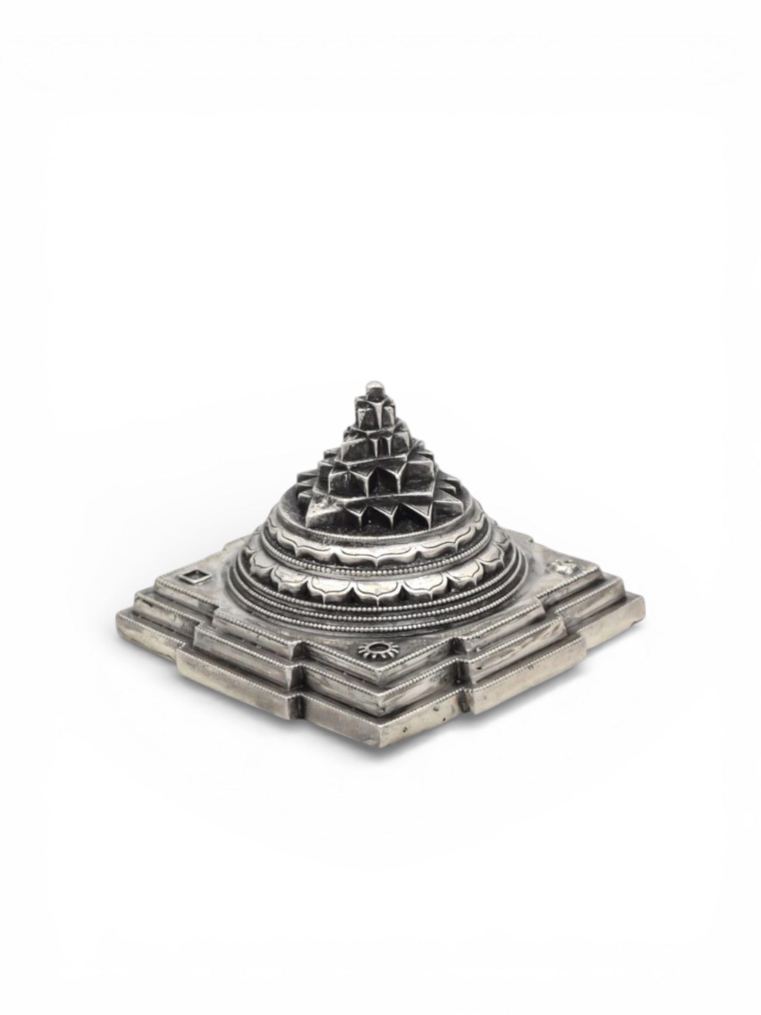 Pure Silver Antique Finish Meru Shree/Sri Yantra Mahalaxmi Yantra