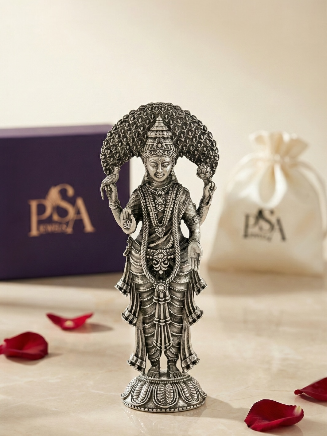 Pure Antique Finish Silver Vasavi Mata Idol