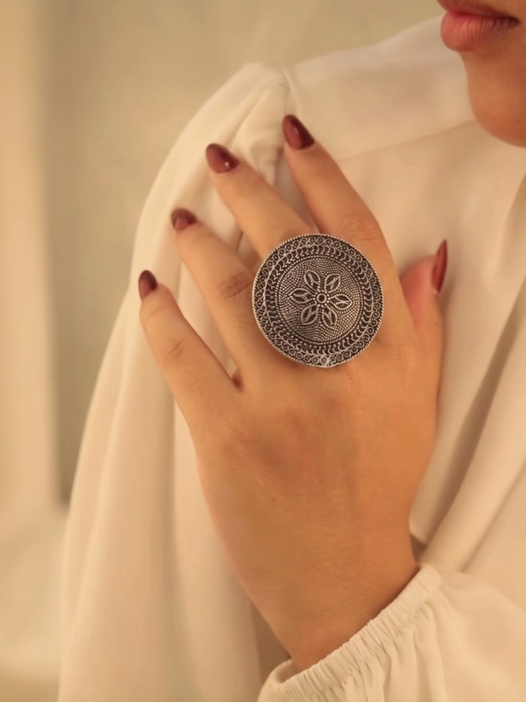 Big Chakra Pure Silver Ring