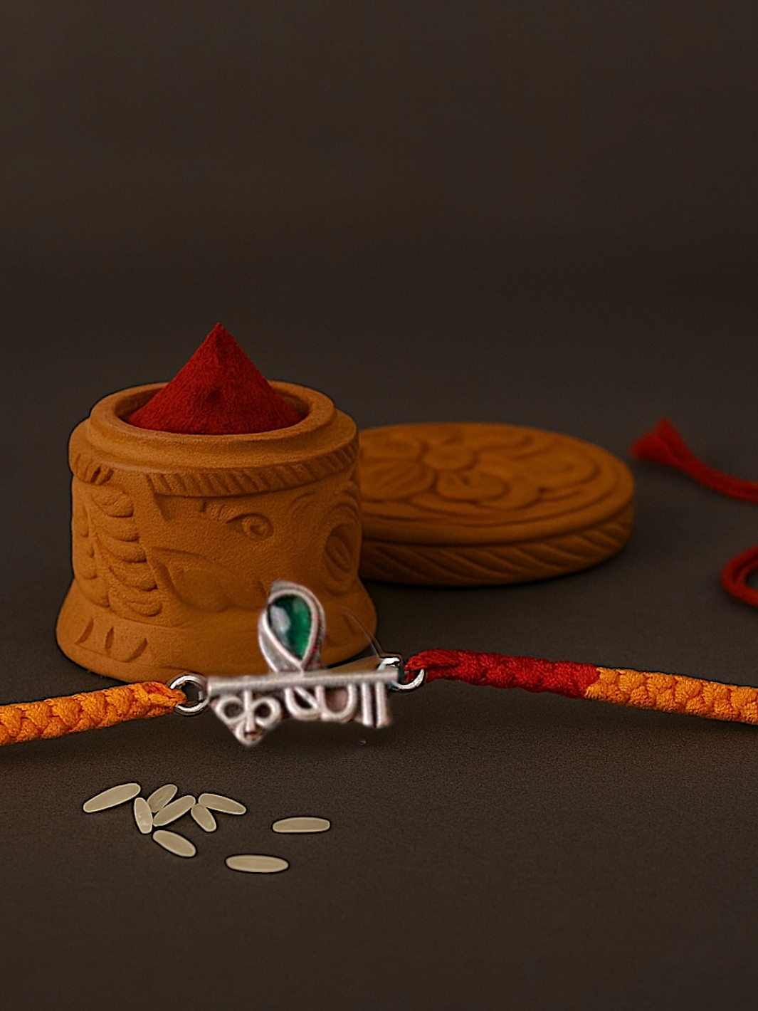 Auspicious Silver Krishna Rakhi