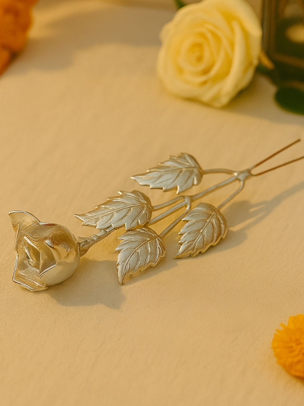 Pure Silver Rose Flower